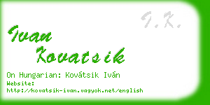 ivan kovatsik business card